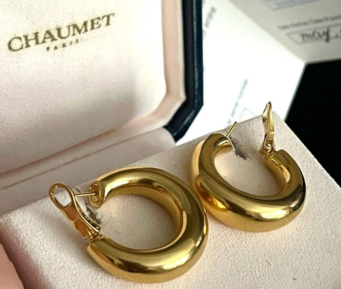 золотые серьги Chaumet