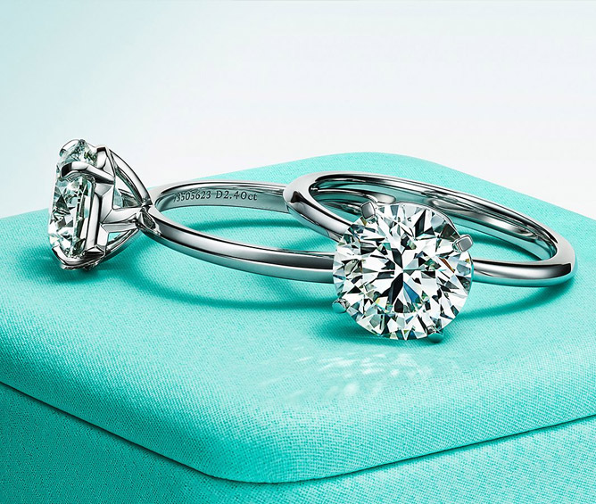 кольца Tiffany в фирменной упаковке